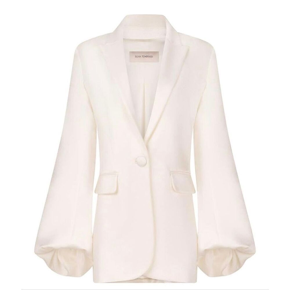 SILVIA TCHERASSI Coco Blazer in White NWT Size XS